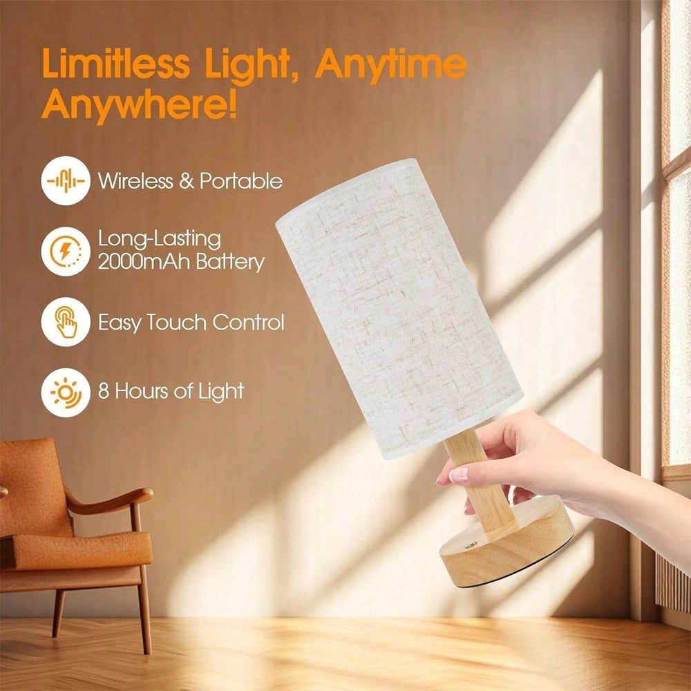 Modern Nordic Wooden And Fabri - Lighting Decor Bedroom ulasan dan harga