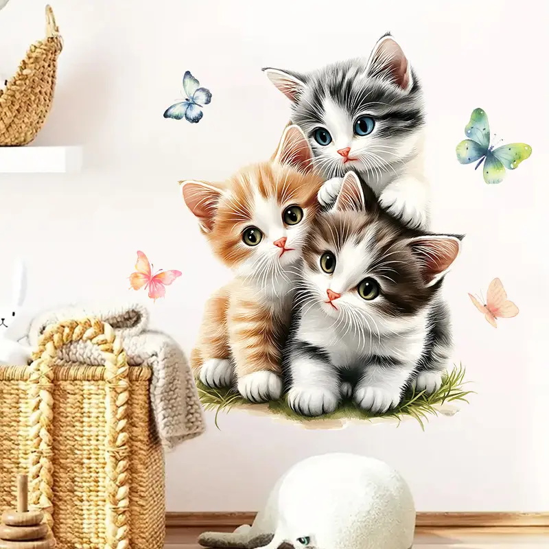 Three Cats with Butterfly Stic - Lighting Mcqueen Bedroom Decor ulasan dan harga